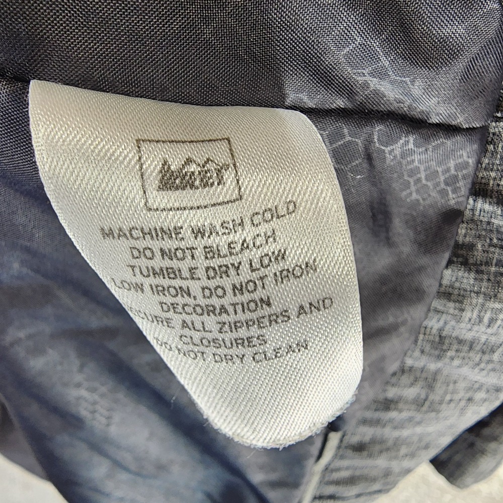 REI E1 Elements Detachable Hood Trench Coat Womens M Gray Rain Jacket Belted - Picture 14 of 14